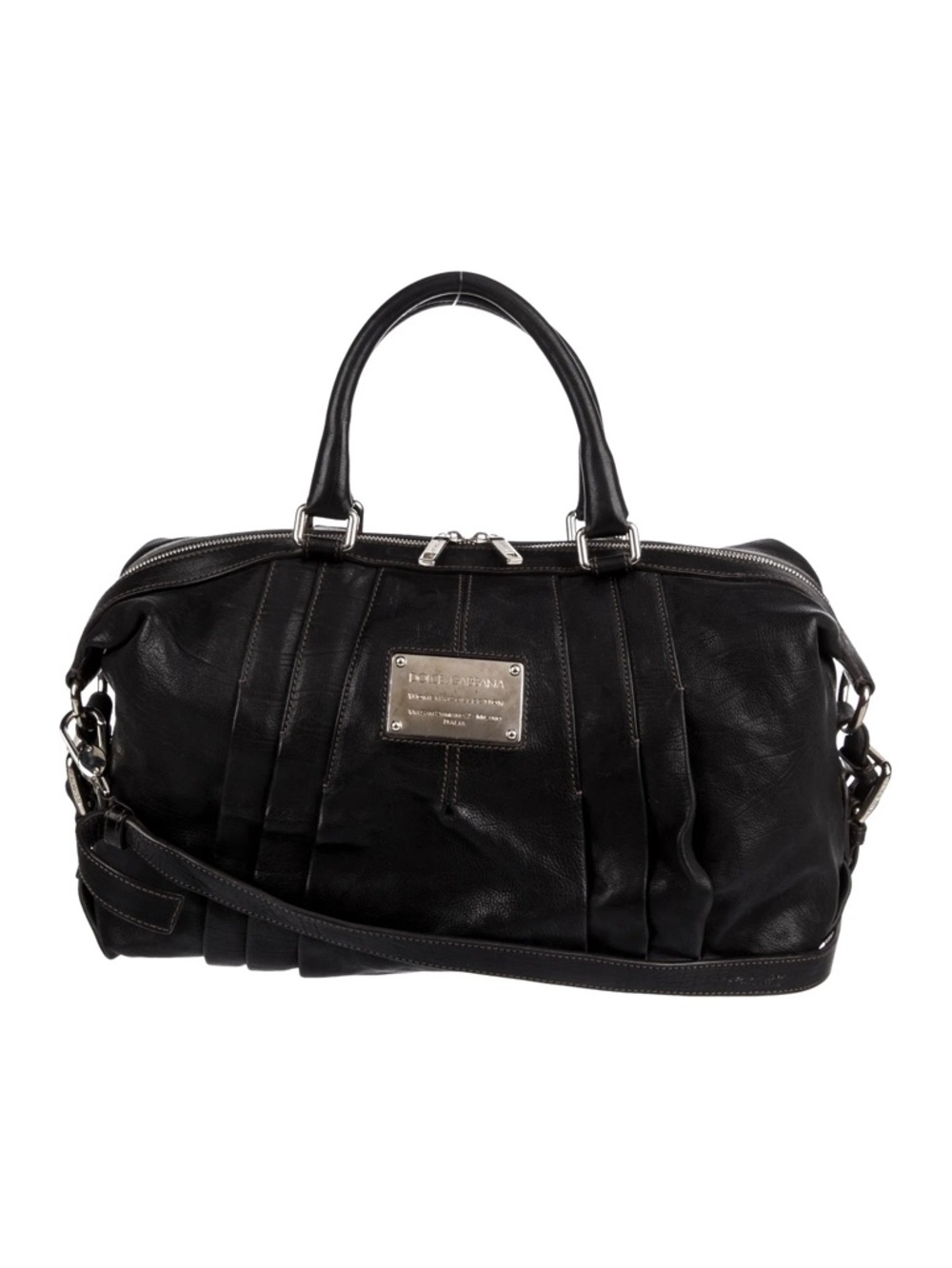 Dolce & Gabbana / Miss Urbanette -Black Leather Satchel Bag - COA - Italy
